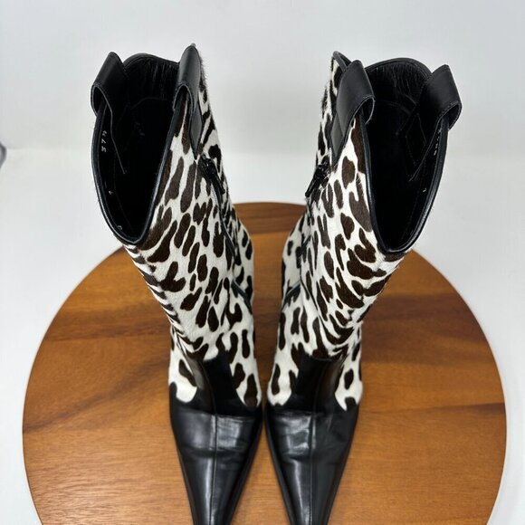 Andrea Pfister Couture Cow print Cowboy Boots Size 37.5 Vintage - Picture 4 of 13
